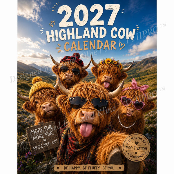 Vidám falinaptár hegyvidéki cipőkkel 2027-re