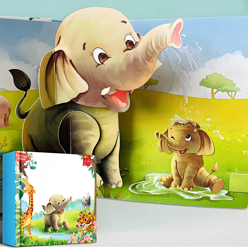 ✨【Kids' 3D Pop-Up Animal Book - Interaktív korai tanulás nélkülözhetetlen】✨