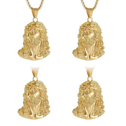 Egy nyaklánc, melynek medálja Jézus képét ábrázolja