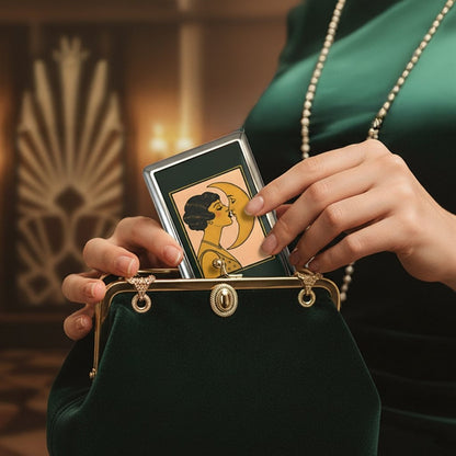 🎁Retro art deco stílusú, többfunkciós kártyatárca és pénztartó, RFID-lopásgátló funkcióval