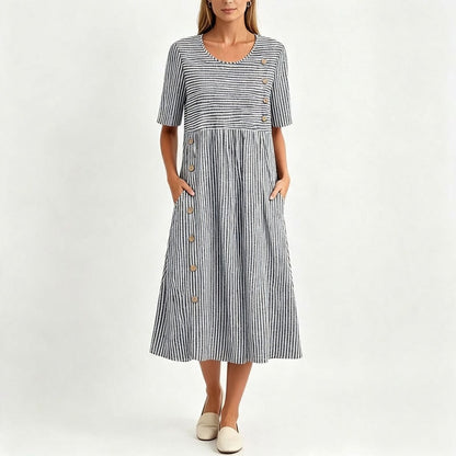 👗Új érkezők 50% kedvezménnyel💥Női, laza szabású, csíkos szabadidőruha