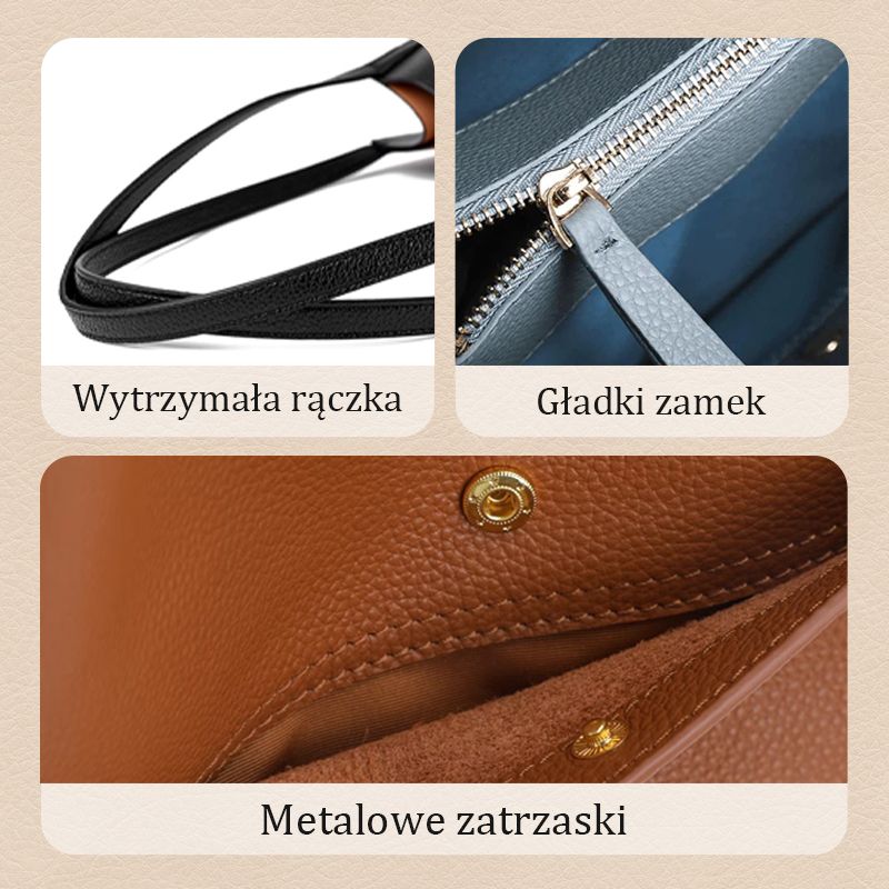 🥳👜Prosta monochromatyczna skórzana torebka