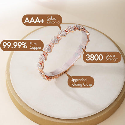 🔥 60% kedvezmény - Káprázatos szív alakú mágneses réz karkötő nőknek! 💖✨ 99,99% tiszta réz, 3800 Gauss mágnesek és állítható illeszkedés - Elegáns, tökéletes ajándéknak