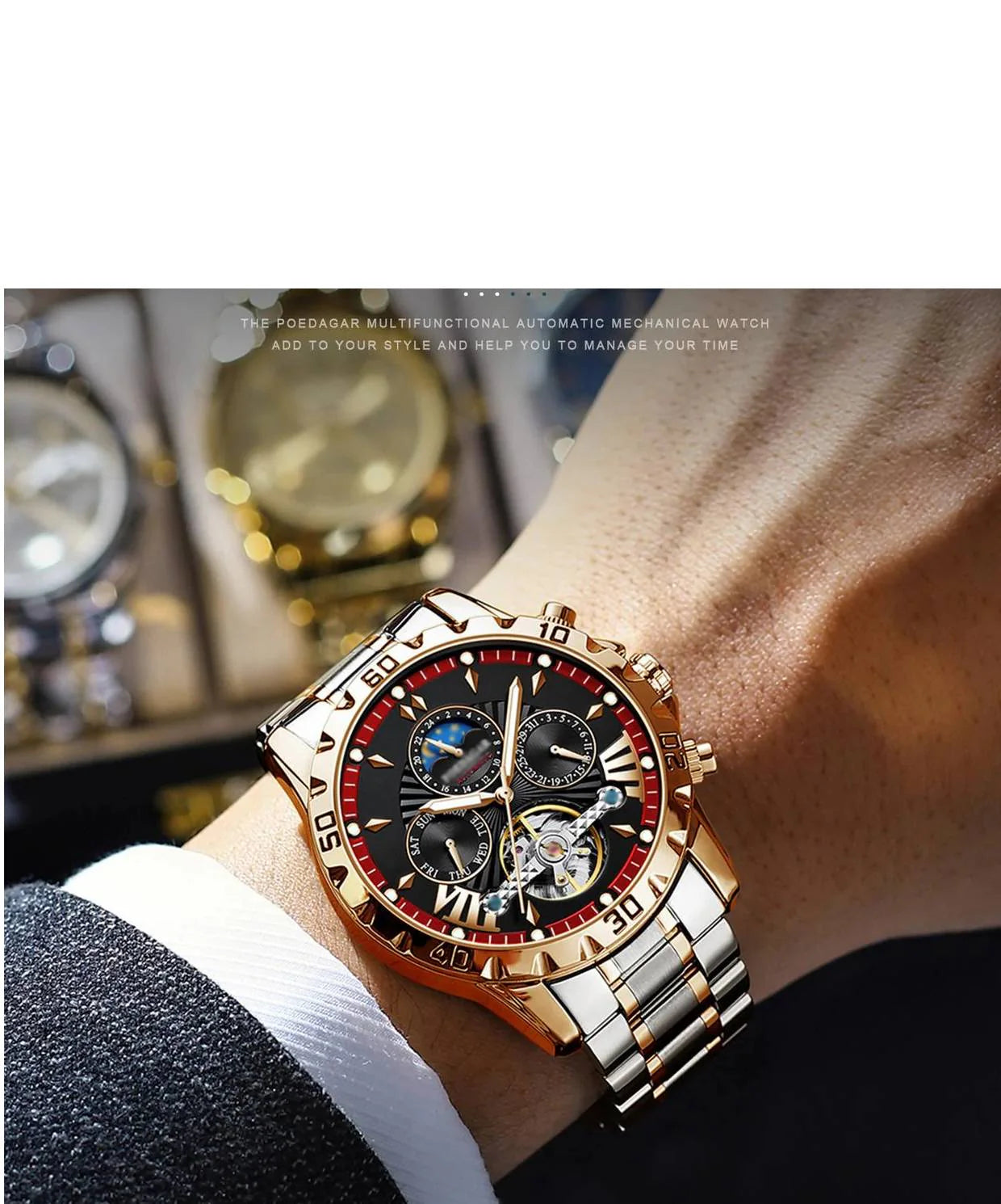 ⌚Vadonatúj, vízálló, automata mechanikus óra