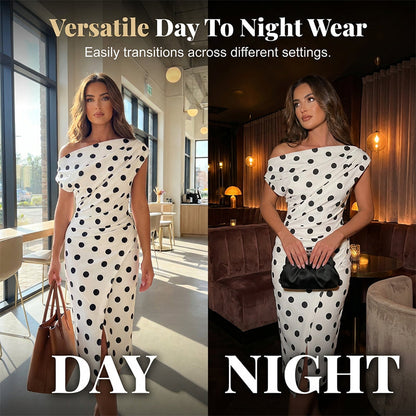 👗 Fekete-fehér pöttyös ruha – klasszikus pöttyös stílus, bármilyen alkalomra alkalmas ✨