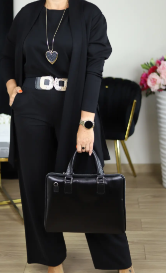 🎁Ingyenes nyaklánc💝Elegáns, háromrészes szett hosszú kardigánnal (blúzt és nadrágot tartalmaz)