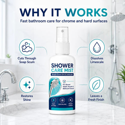 🚿✨Gyorsan eltávolítja a vízkövet a zuhanyból - feloldja a makacs ásványi lerakódásokat és a kemény víz okozta foltokat🧼💪