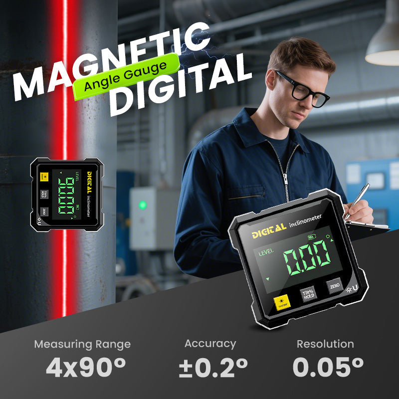 📐 Négyoldalas mágneses digitális szögmérő lézerrel 👷👍