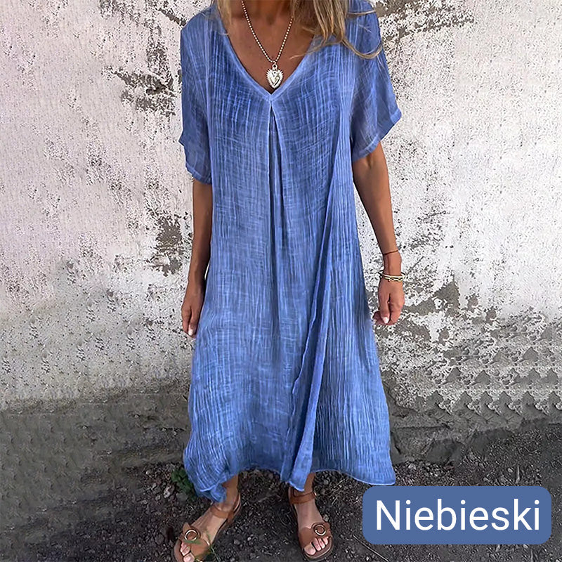 🎁Wysokiej jakości, wygodna letnia sukienka wykonana w 100% z lnu