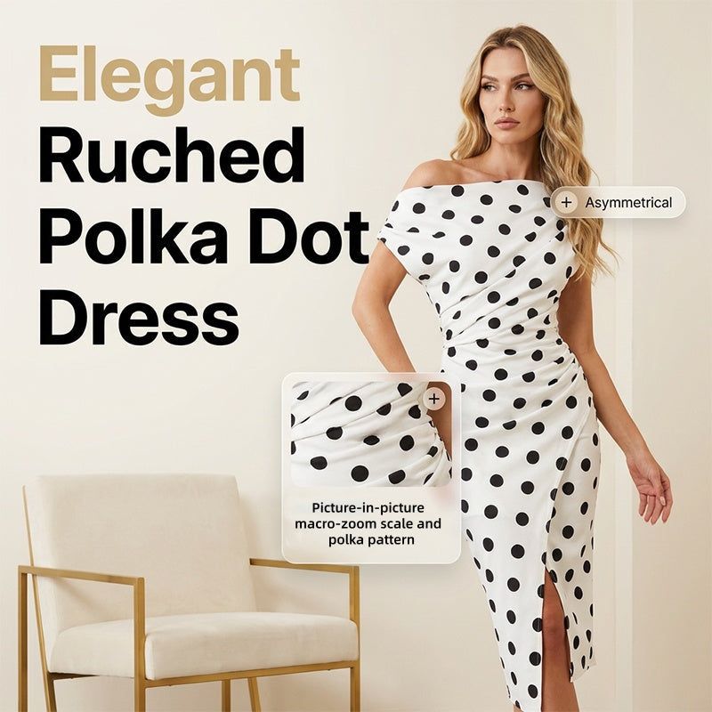 👗 Fekete-fehér pöttyös ruha – klasszikus pöttyös stílus, bármilyen alkalomra alkalmas ✨
