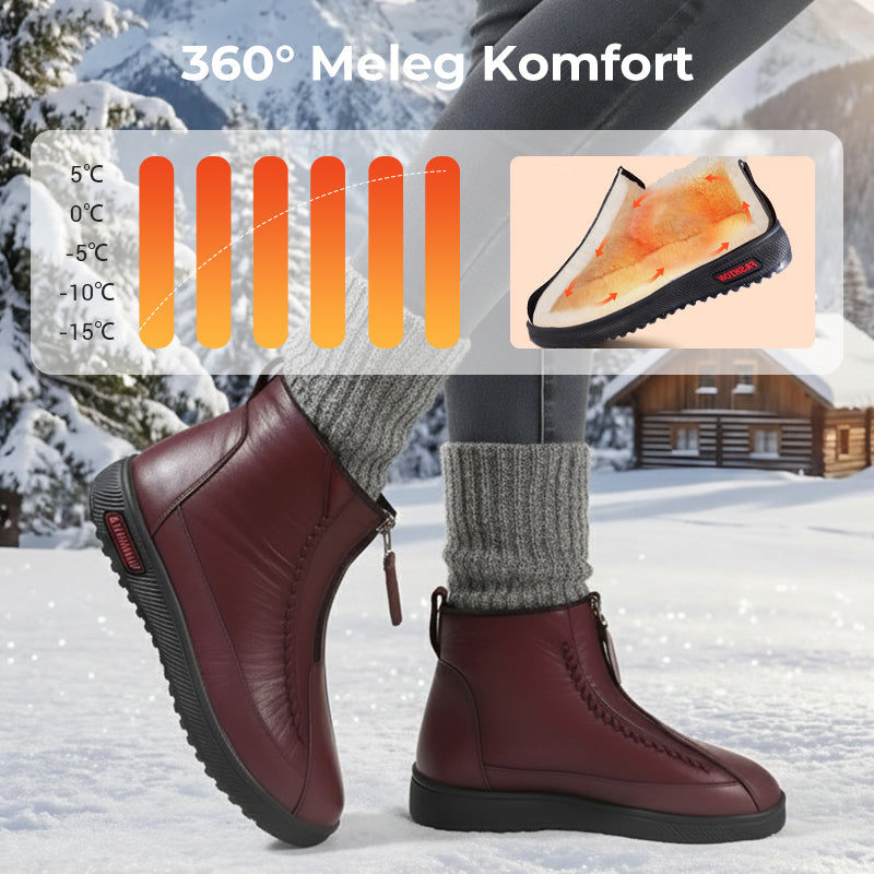 ❄️ Női Téli Meleg Cipzáras Bokacsizma 👢💕