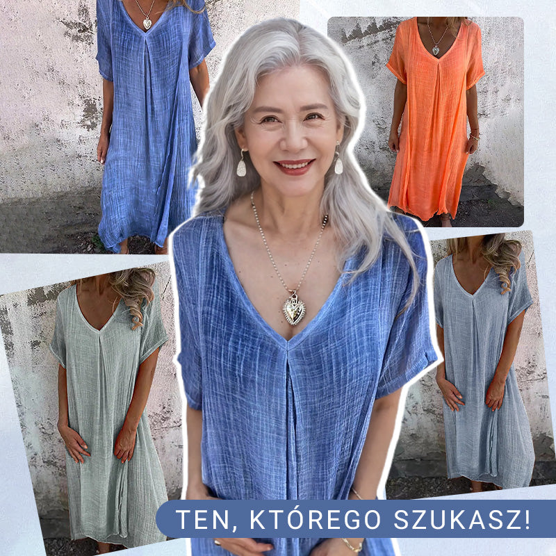 🎁Wysokiej jakości, wygodna letnia sukienka wykonana w 100% z lnu