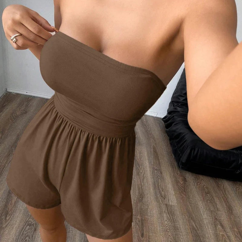 Elegáns Pánt Nélküli Bodycon Jumpsuit