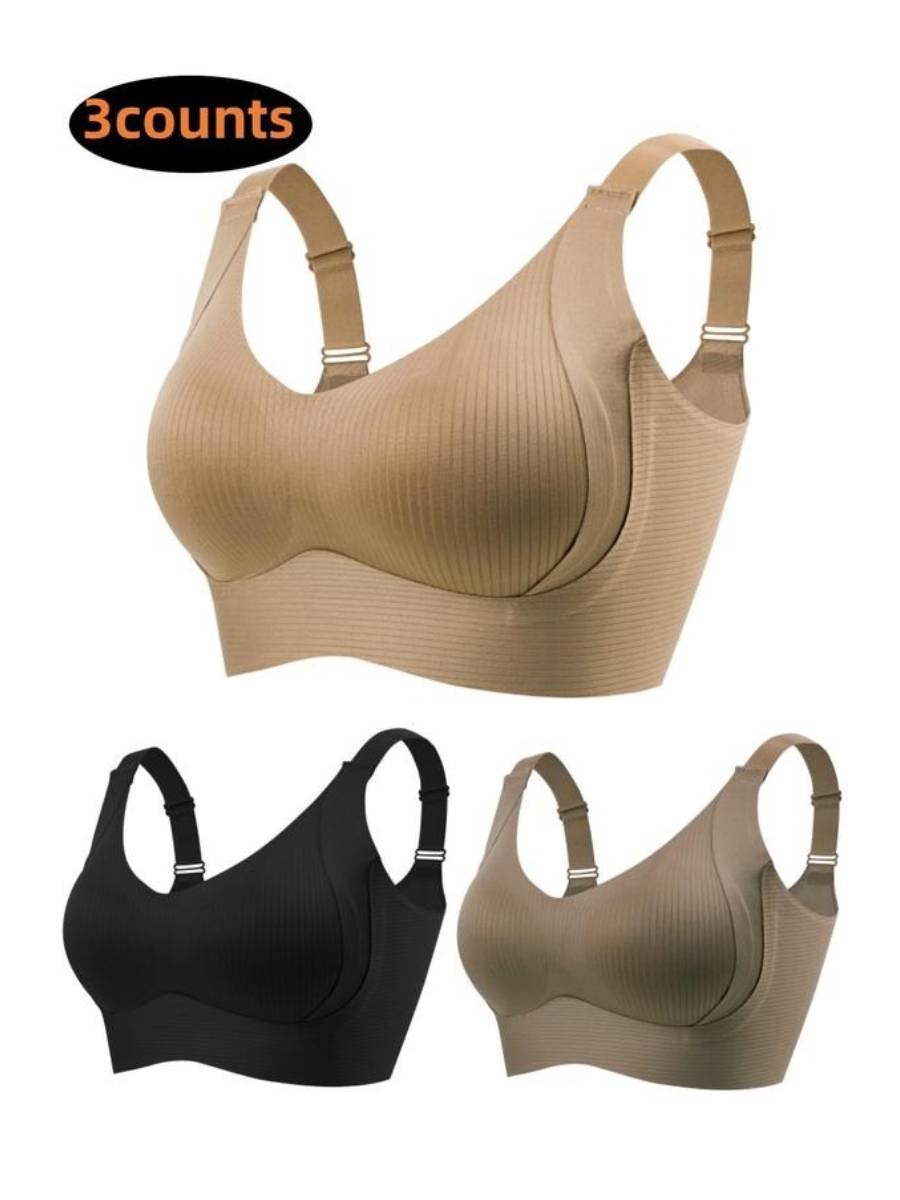 💖 Bielizna w paski w rozmiarze plus size ze wsparciem W dla wygody i stylu!