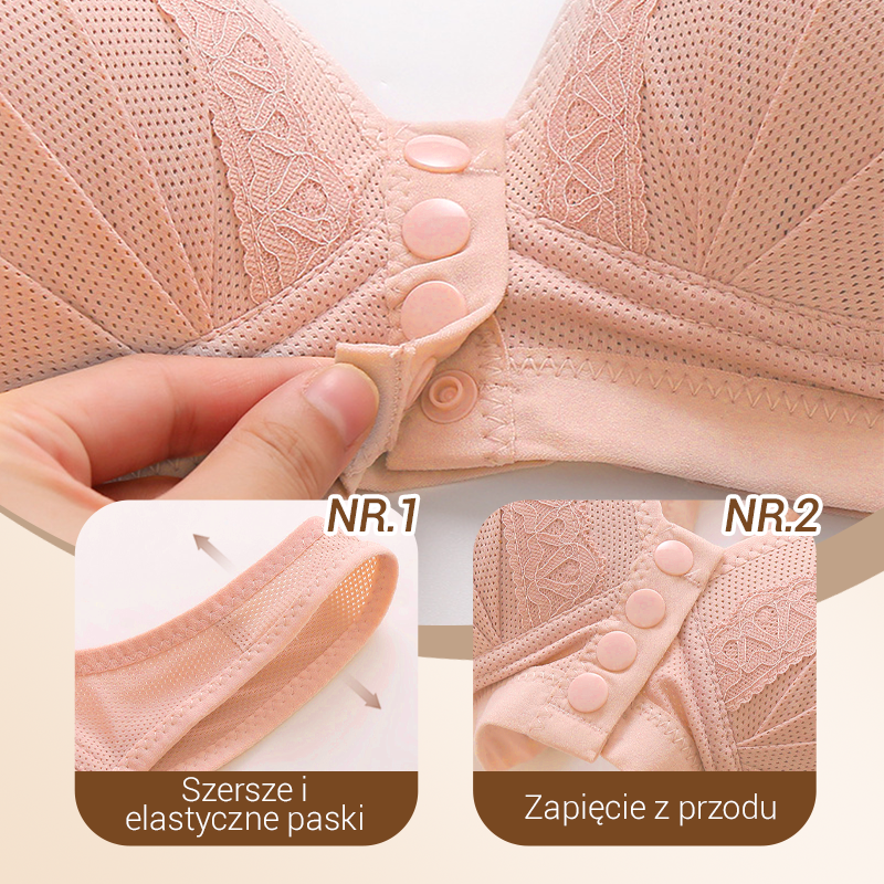 【✨1+1 bezpłatny】👙 Oddychający i przyjazny dla skóry biustonosz zapinany z przodu