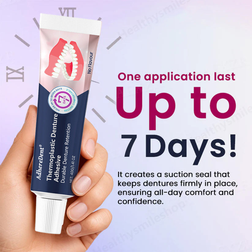 AdhereDent termoplasztikus fogsorragasztó Tartós fogsorretenció