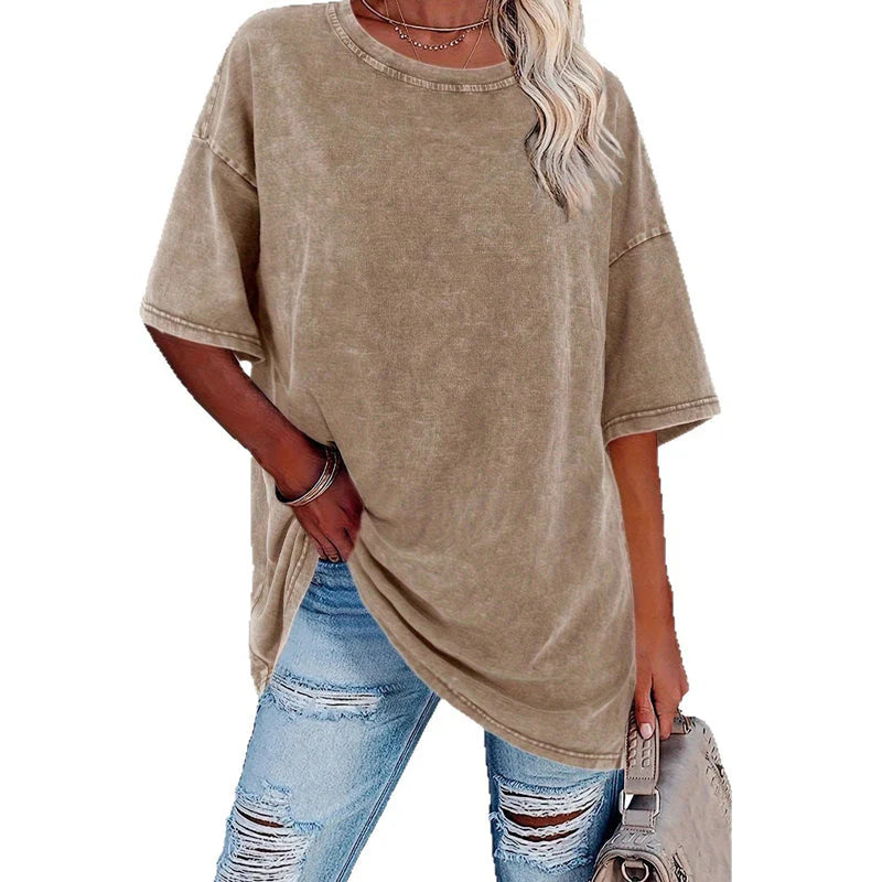 Női Mosott Vintage Oversized Póló