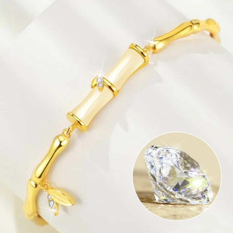 Női bambusz karkötő lánccal