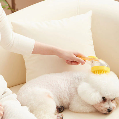 🛁🐾 Háziállat-fürdető kefe szappanadagolóval – Hosszú nyél, hajolás nélkül, puha és hatékony, könnyű fürdetés otthon 🧼✨