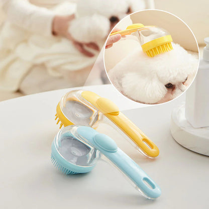 🛁🐾 Háziállat-fürdető kefe szappanadagolóval – Hosszú nyél, hajolás nélkül, puha és hatékony, könnyű fürdetés otthon 🧼✨