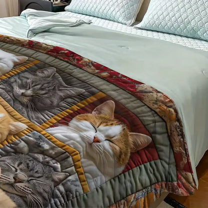 😸Modern flanel takaró macskamintával -🔥Szuper puha és meleg plüss takaró, minden évszakra