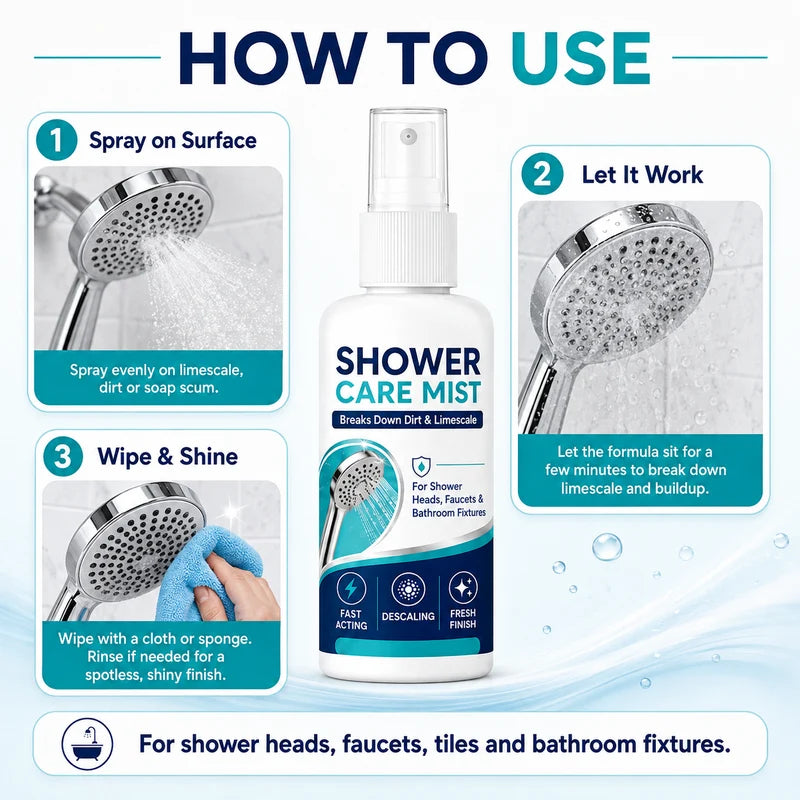 🚿✨Gyorsan eltávolítja a vízkövet a zuhanyból - feloldja a makacs ásványi lerakódásokat és a kemény víz okozta foltokat🧼💪