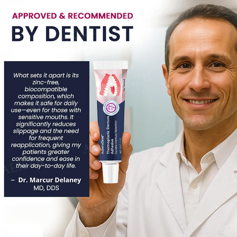 AdhereDent termoplasztikus fogsorragasztó Tartós fogsorretenció