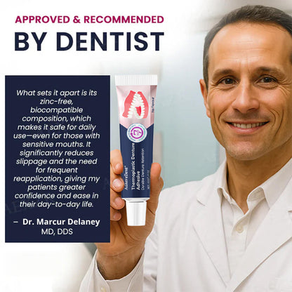 AdhereDent termoplasztikus fogsorragasztó Tartós fogsorretenció