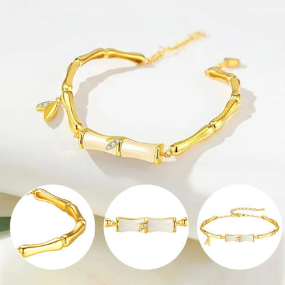 Női bambusz karkötő lánccal