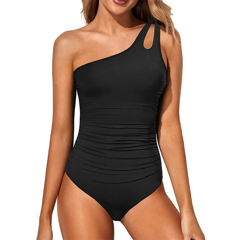 🔥 S-2XL 🍀 Női Egyvállas Egyrészes Fürdőruha 🏖️👙