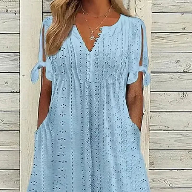 🥰Elegáns női ruha V-nyakkal
