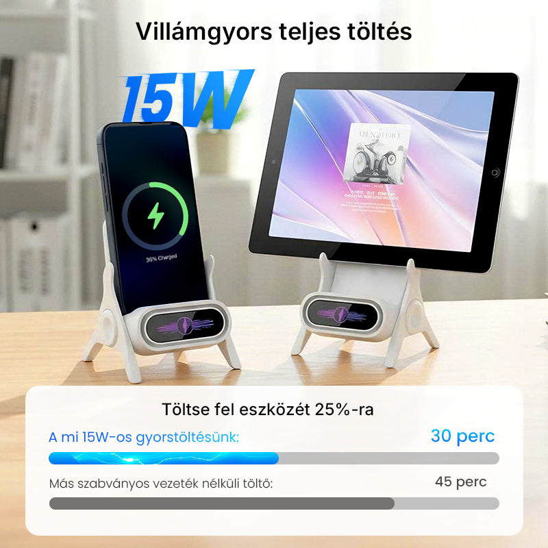 📱 Többfunkciós vezeték nélküli gyors töltő telefonállvány