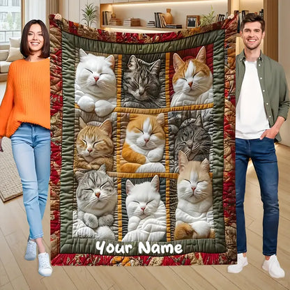 😸Modern flanel takaró macskamintával -🔥Szuper puha és meleg plüss takaró, minden évszakra