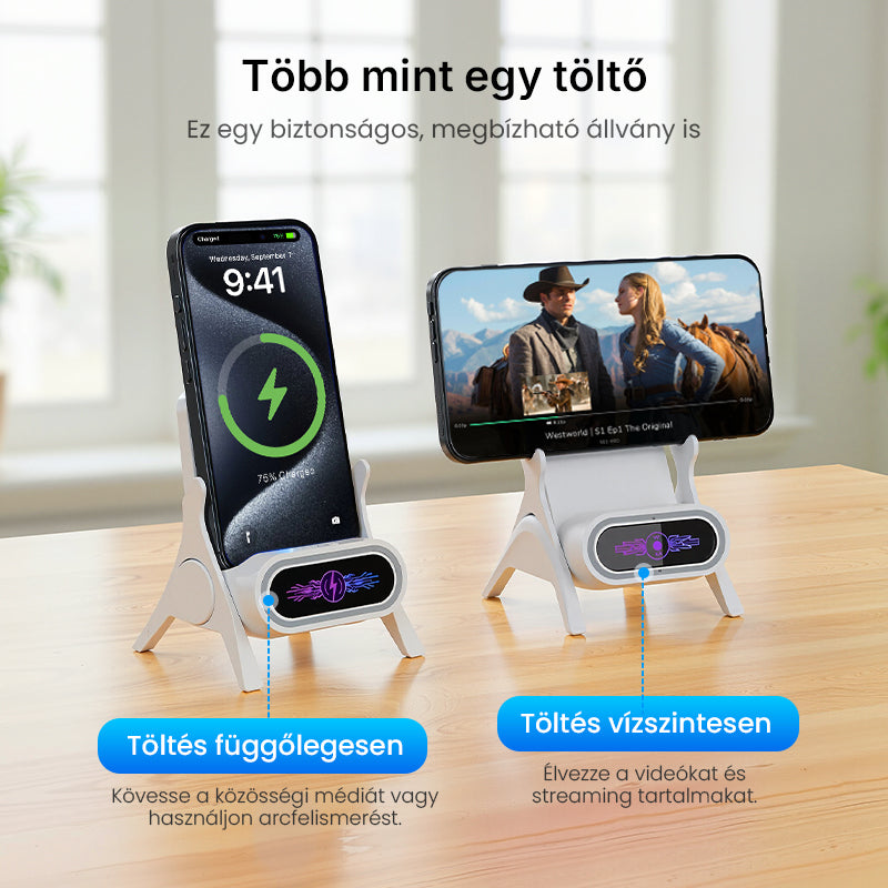 📱 Többfunkciós vezeték nélküli gyors töltő telefonállvány