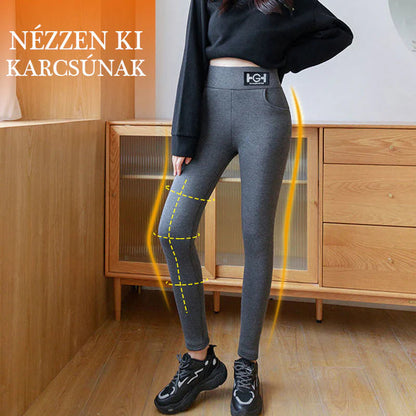 Divatos női termikus kasmír skinny nadrág
