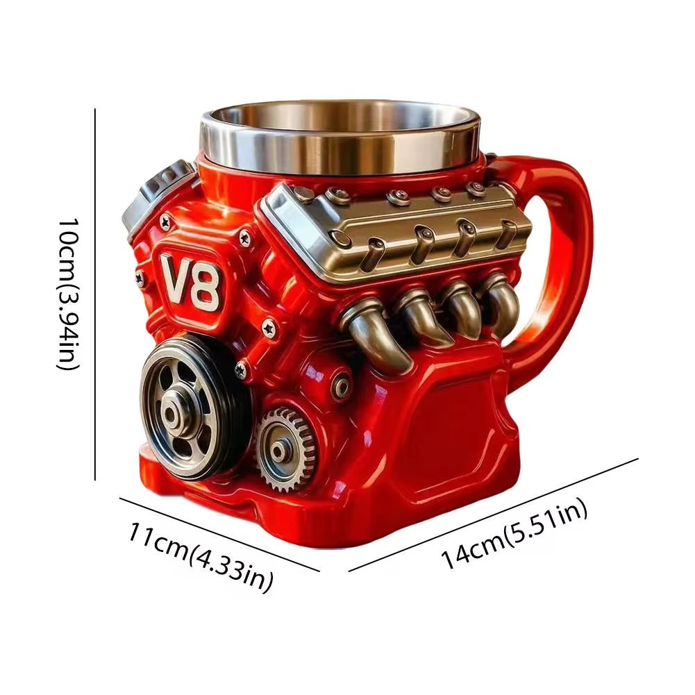 V8-as motorok rozsdamentes acél pohár
