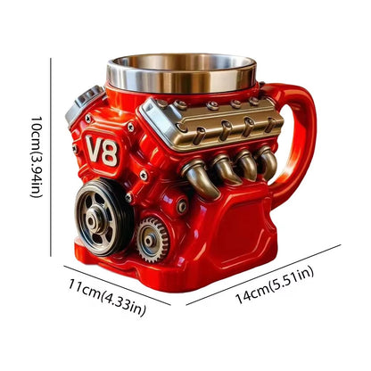 V8-as motorok rozsdamentes acél pohár