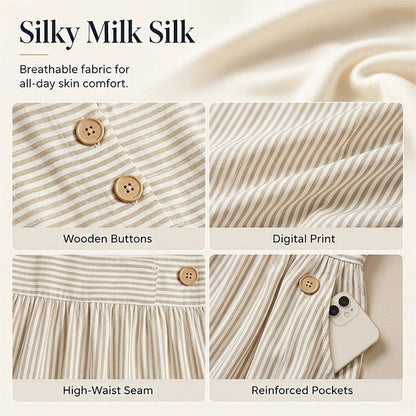 👗Új érkezők 50% kedvezménnyel💥Női, laza szabású, csíkos szabadidőruha