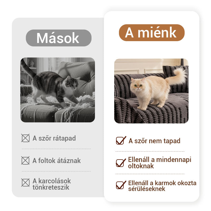 🛋️ Puha, csúszásgátló bársony kanapetakaró