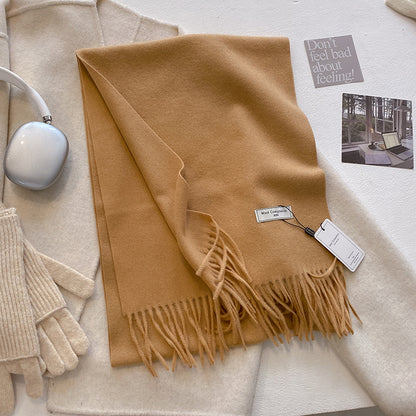 Egyszínű gyapjú női meleg sál