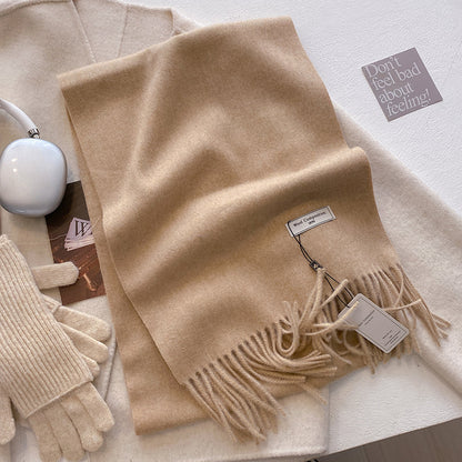 Egyszínű gyapjú női meleg sál