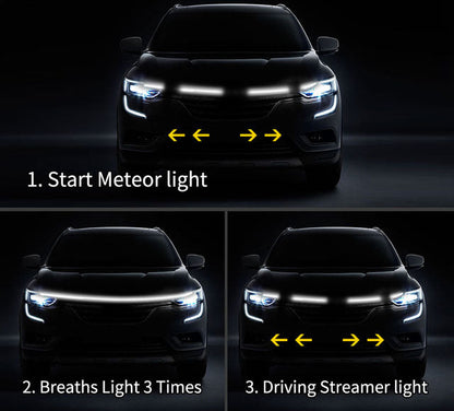 LED-es autós ultrafényes fényvezető csíkok hangulatvilágítással