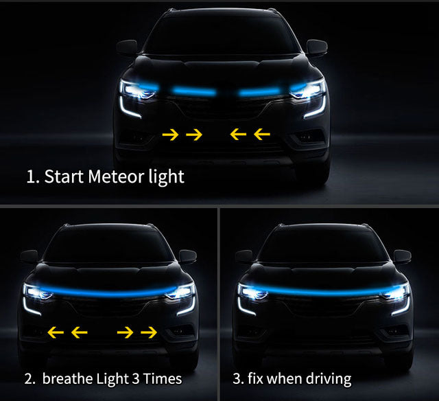 LED-es autós ultrafényes fényvezető csíkok hangulatvilágítással