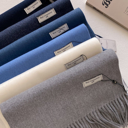 Egyszínű gyapjú női meleg sál