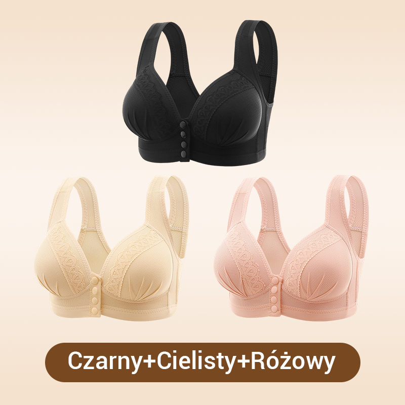 【✨1+1 bezpłatny】👙 Oddychający i przyjazny dla skóry biustonosz zapinany z przodu
