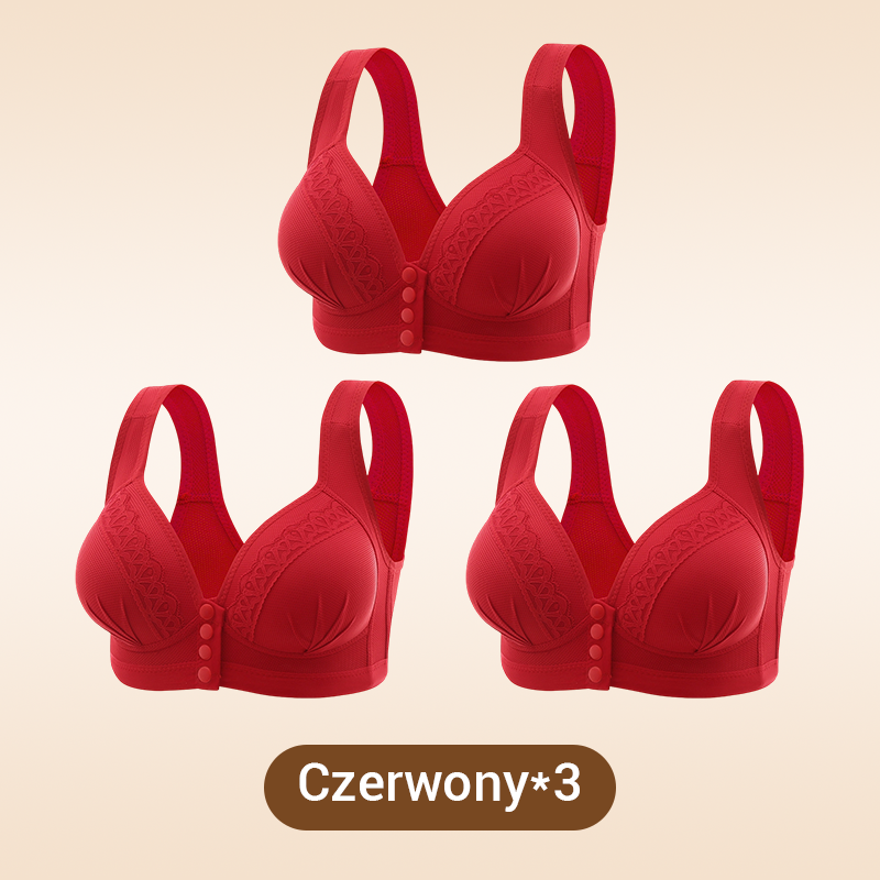 【✨1+1 bezpłatny】👙 Oddychający i przyjazny dla skóry biustonosz zapinany z przodu