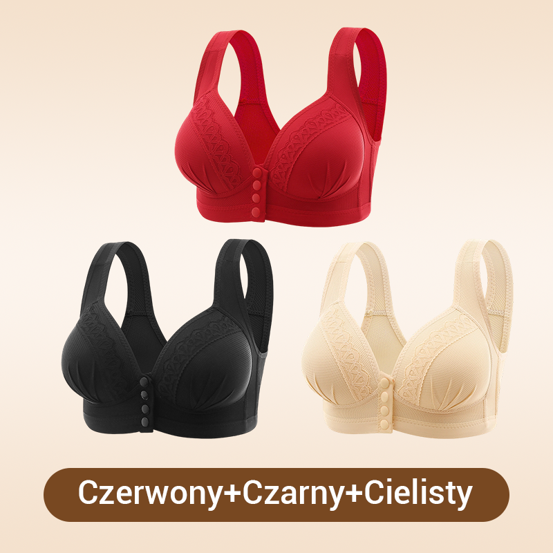 【✨1+1 bezpłatny】👙 Oddychający i przyjazny dla skóry biustonosz zapinany z przodu