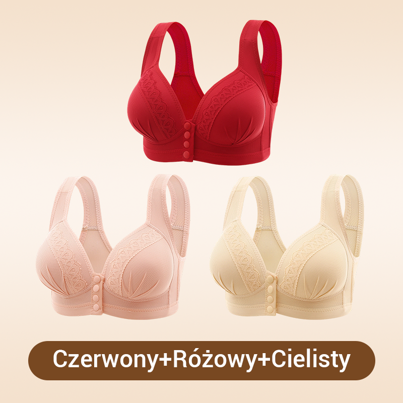 【✨1+1 bezpłatny】👙 Oddychający i przyjazny dla skóry biustonosz zapinany z przodu