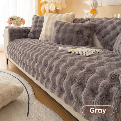 🛋️☁️ Vastag plüss nyúl kanapéhuzat❄️