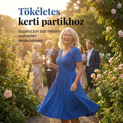 【S-3XL】👗Női V-nyakú rövid ujjú hosszú ruhák